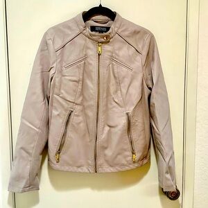 Women’s faux leather jacket - nude colored